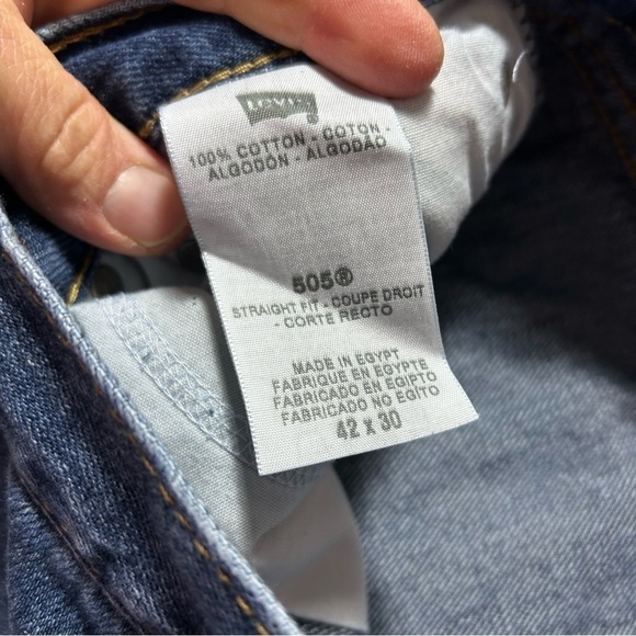 Levi’s 505 Mens Jeans size 42x30 denim Blue Regular Fit - Picture 2 of 4